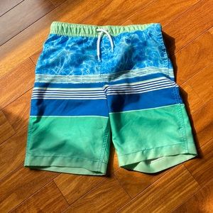 Boys Land’s End swim trunks with adjustable drawstring